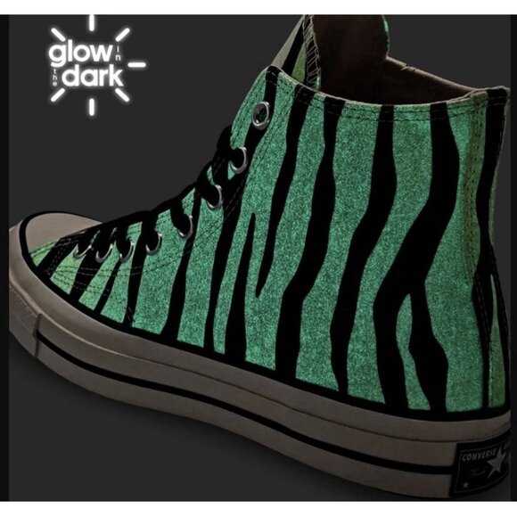 Women's Converse Chuck 70 Hi Size 5 Shoes Zebra Print Canvas Glow Sneaker - Picture 6 of 6